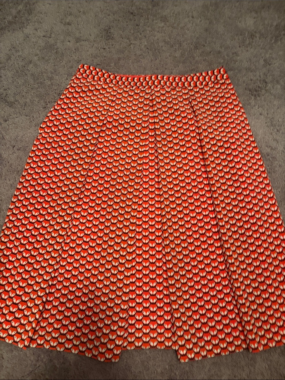 Red Patterned A-Line Women's Skirt
